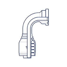 Фланец SAE, код 61, угол 90°, серия H HX1208FL90 DN=19