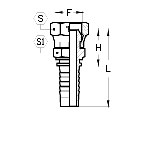 Шестигранная гайка Nissan, BSP резьба, конус 60°, двойная, обжатая CX0404FGCP DN=6,3