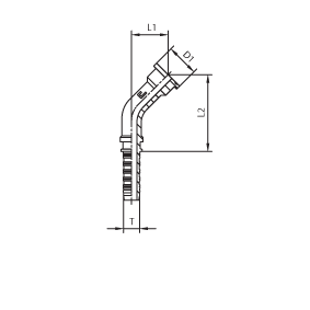 Фланец SAE, код 61, угол 45° 805210 DN=38