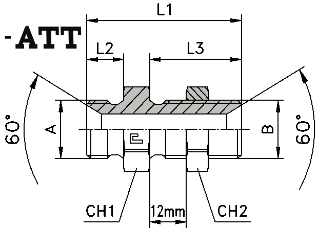 Соединение P BSP 1/2" BSP 1/2" ATT