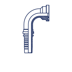 Фитинги с фланцем SFL 3000, угол 90° 87391-08-08-PM DN=12