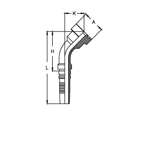 Фланец Interlock SUPERCAT, угол 45° CH1212YP45B DN=19