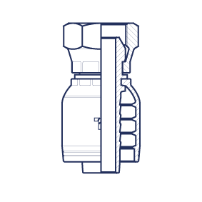 Фитинги BSP, внутренняя резьба, конус 60°, обжатая гайка, BS 5200, ISO 12151-6 HX0408FGP DN=6,3